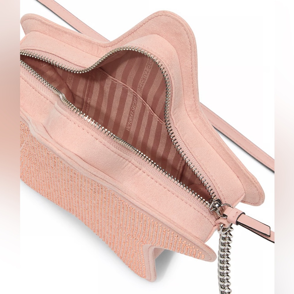 NWT(packaged)VS Crossbody Pink Star Embellished bag Victoria’s Secret 9” - Picture 4 of 5
